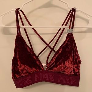 Maroon velvet bralette